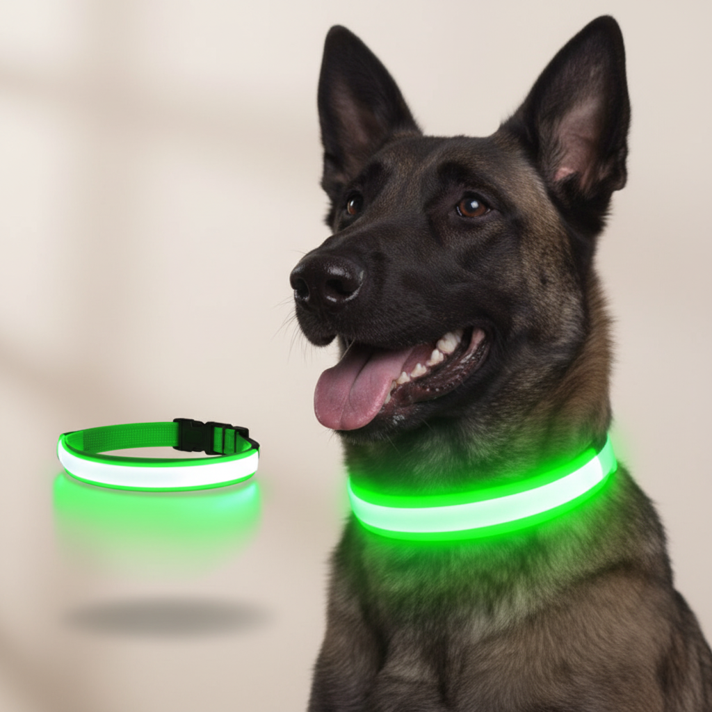 LED Dog Collar for Night Walks - USB Rechargeable