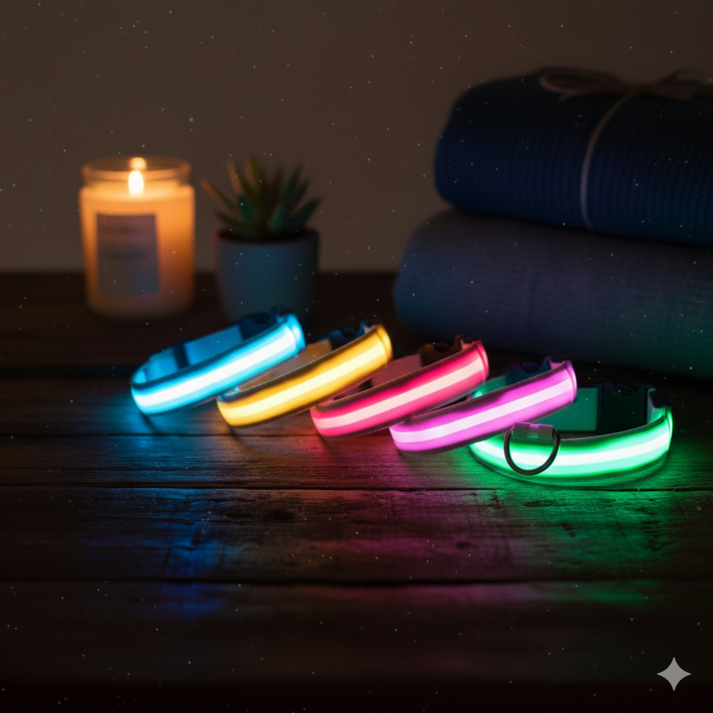 LED Dog Collar for Night Walks - USB Rechargeable