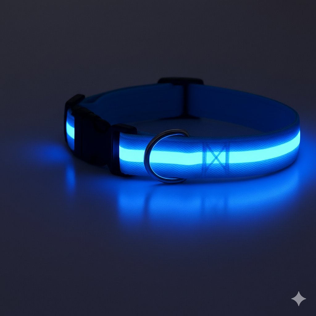 LED Dog Collar for Night Walks - USB Rechargeable