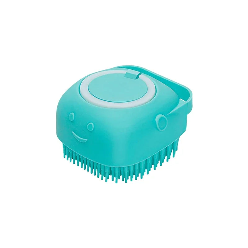 Dog Bathing Brush – Soft Silicone Grooming Brush with Shampoo Dispenser