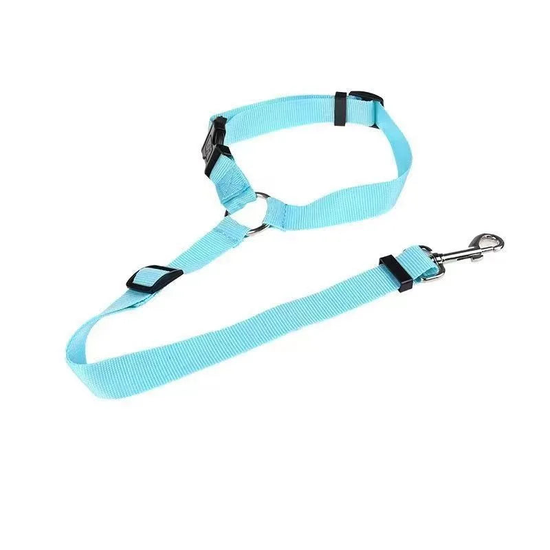 Dog Car Seat Belt – Adjustable Nylon Two-in-One Leash for Car Backseat Safety