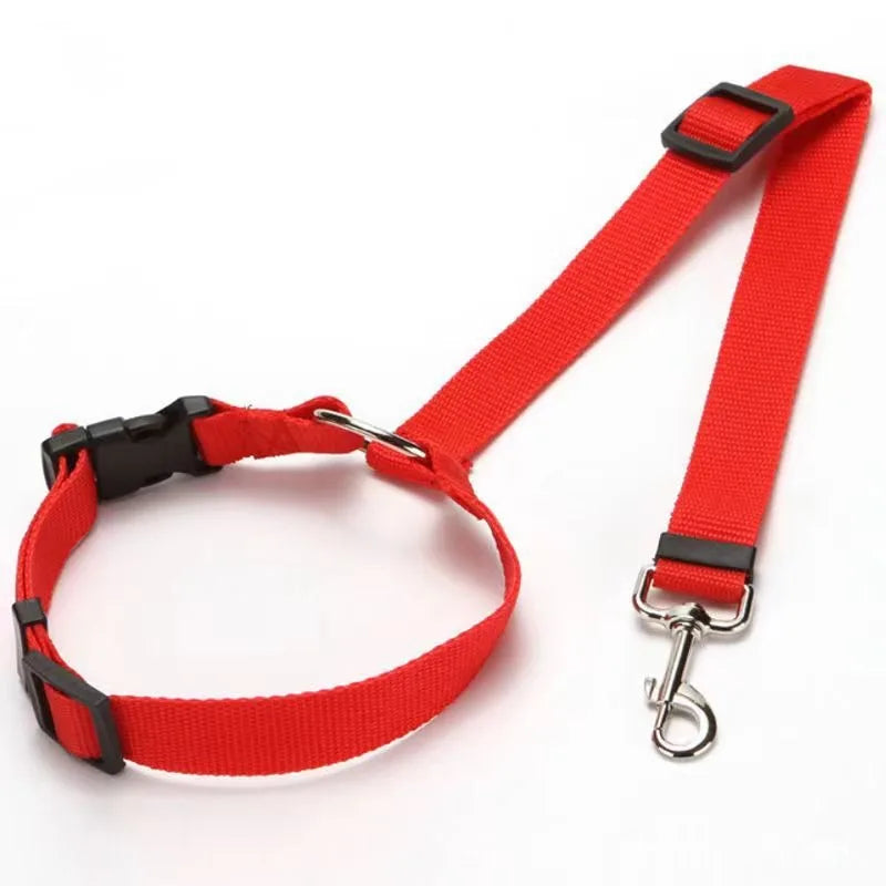 Dog Car Seat Belt – Adjustable Nylon Two-in-One Leash for Car Backseat Safety