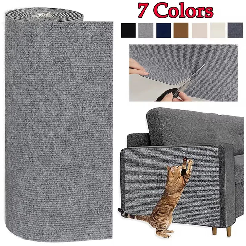 7 Colors Cat Scratcher Sofa Protector Cats Scratcher Pad Board Protection Trimmable Self-Adhesive Carpet DIY Cat Scratch Mat